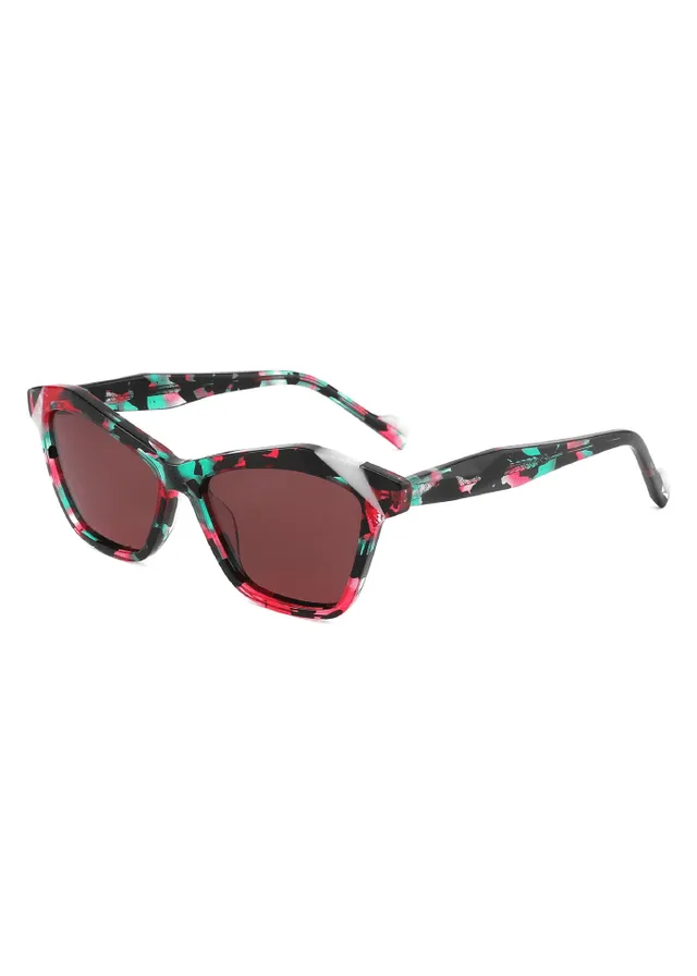 Ouyuan AS00007 occhiali da sole donna geometrici acetato colorato