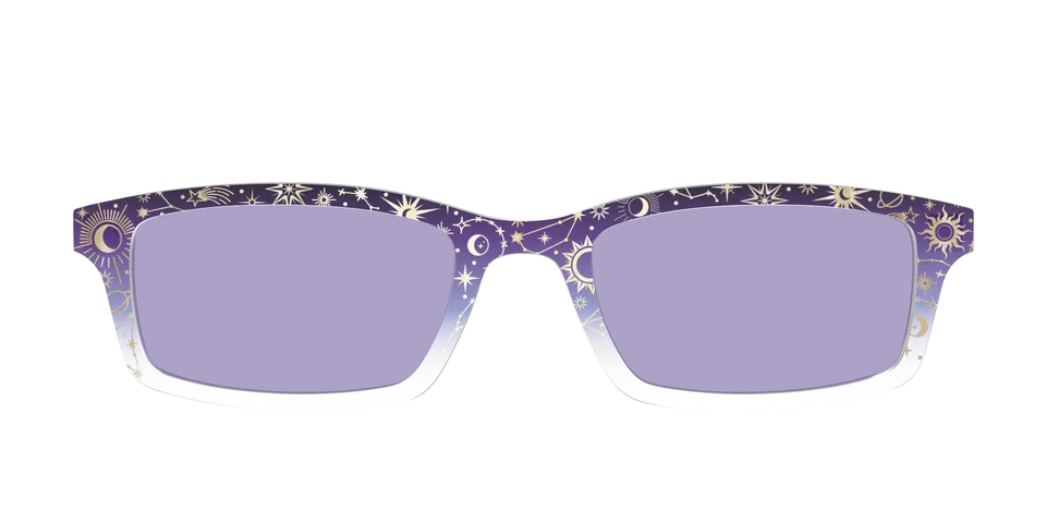 Pair Eyewear Design Tops Mythical Foil Charms cover occhiali viola