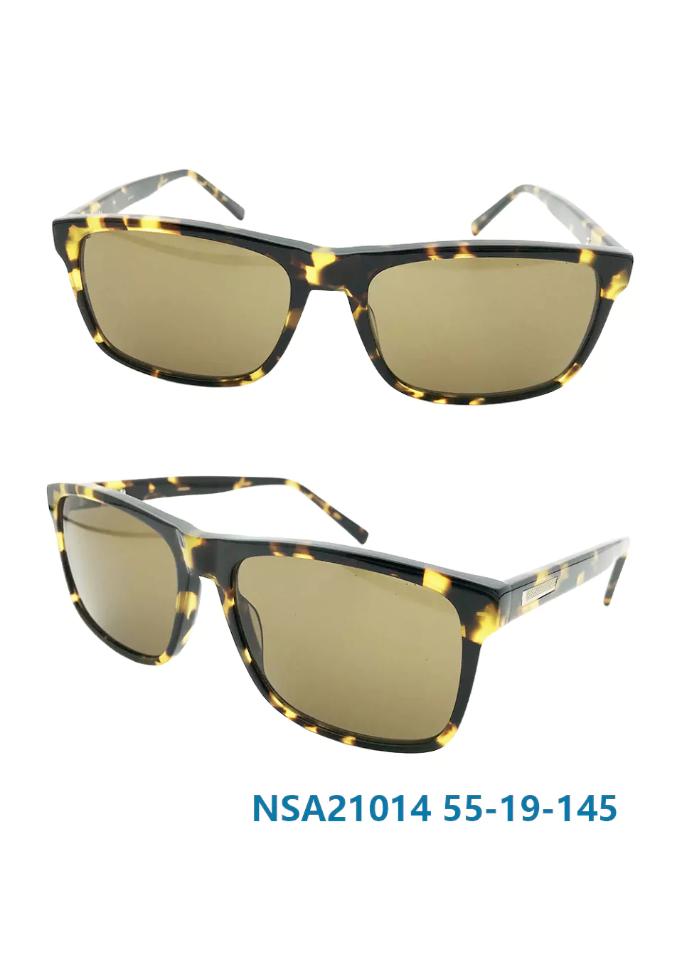 Ouyuan NSA21014 occhiali da sole acetato tartarugato