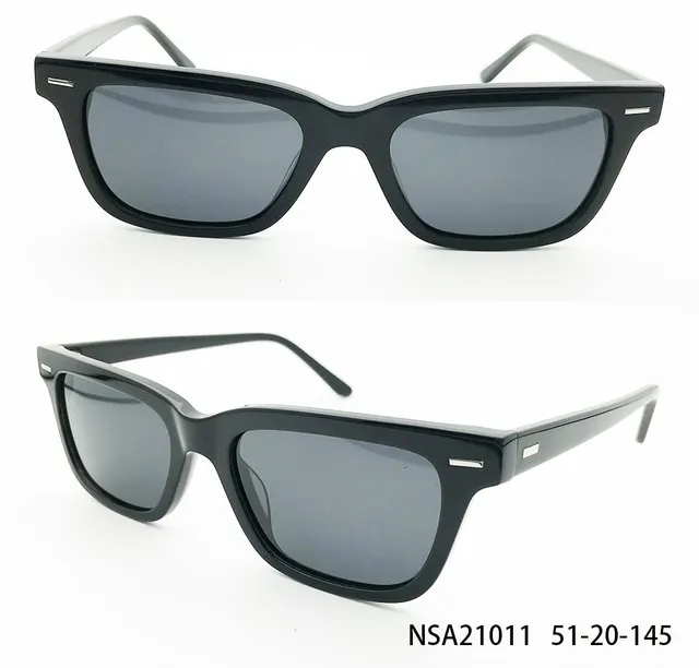 Ouyuan Sunglasses NSA21011 occhiali da sole nero acetato