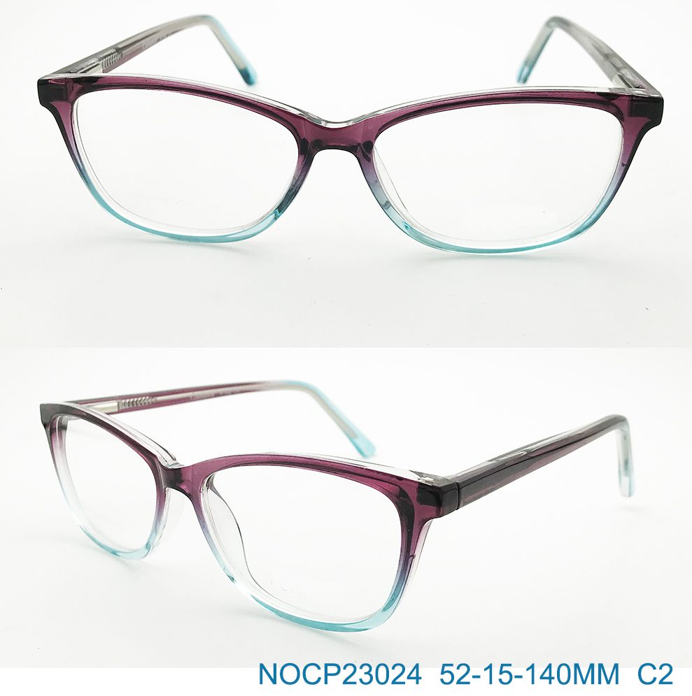 Ouyuan NOCP23024 C2 occhiali vista ovali blu bordeaux CP