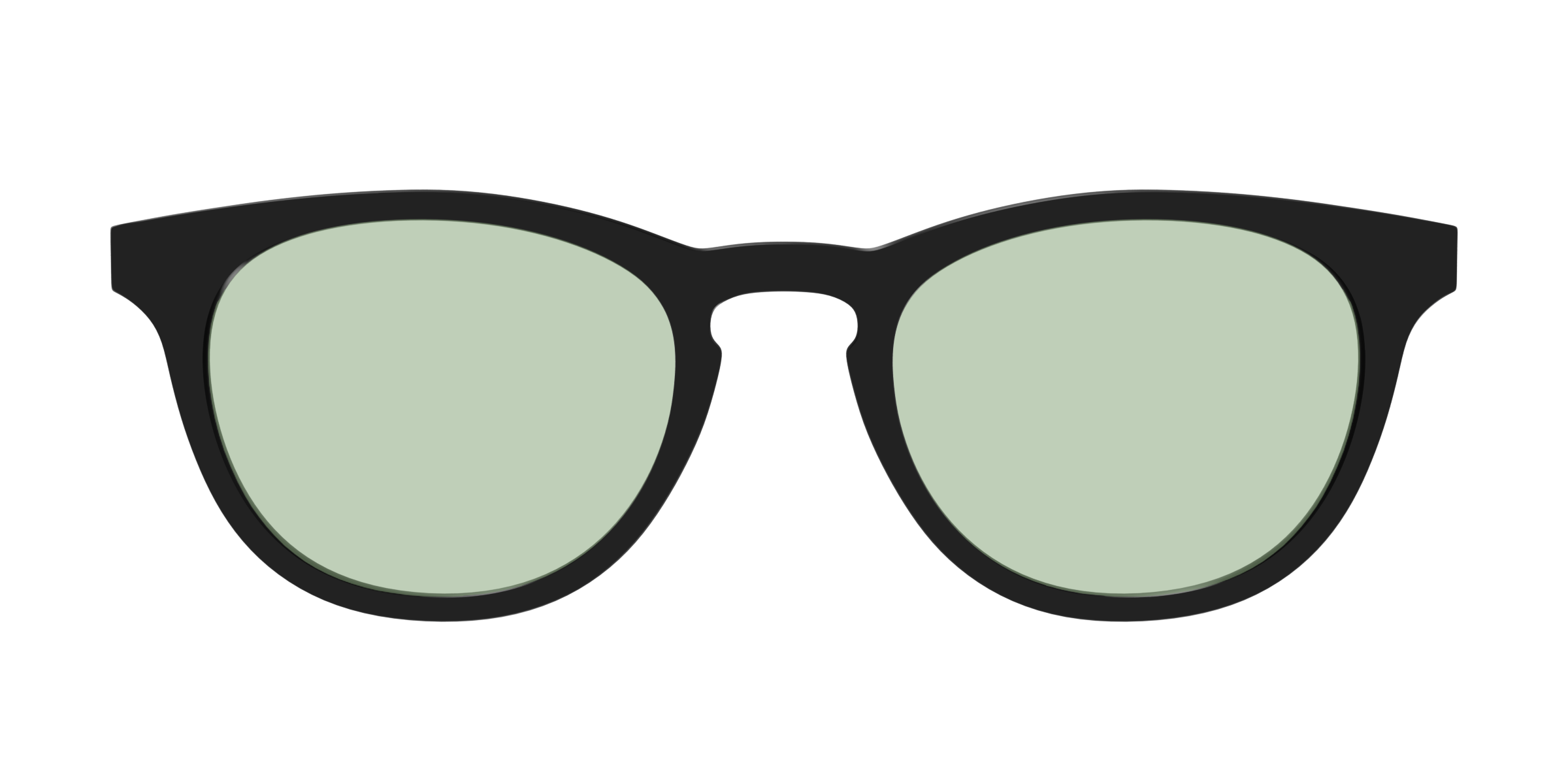 Pair Eyewear Design Tops Black Sage Green top nero lente verde