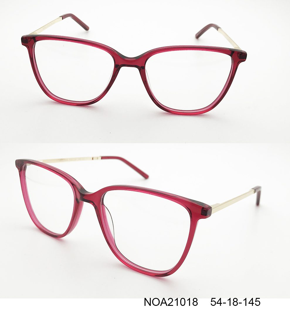 Ouyuan NOA21018 montatura occhiali rosso melograno acetato