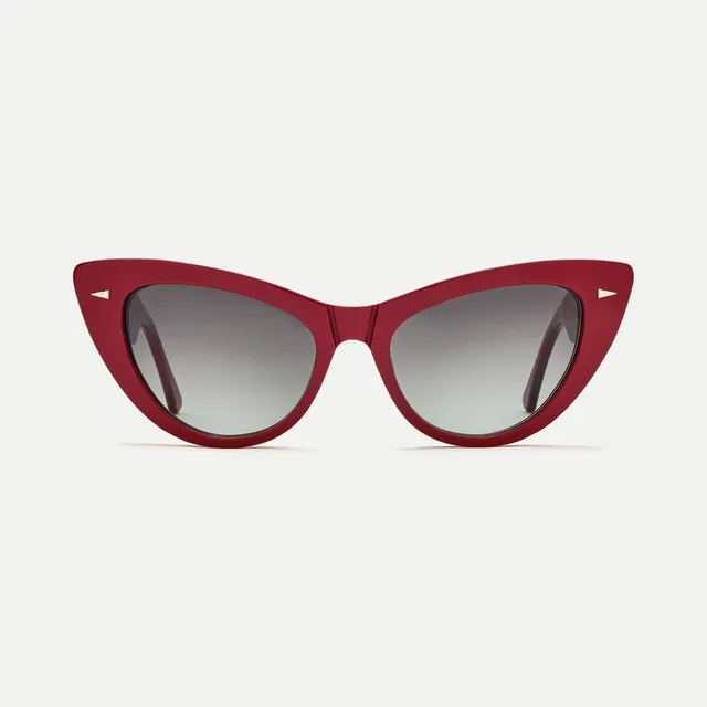 AHLEM Babylone occhiali da sole rosso verde cat eye