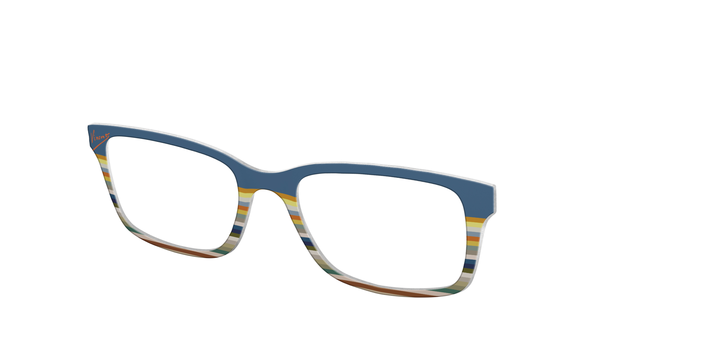 Pair Eyewear Collabs Vincent Stripes top magnetico blu
