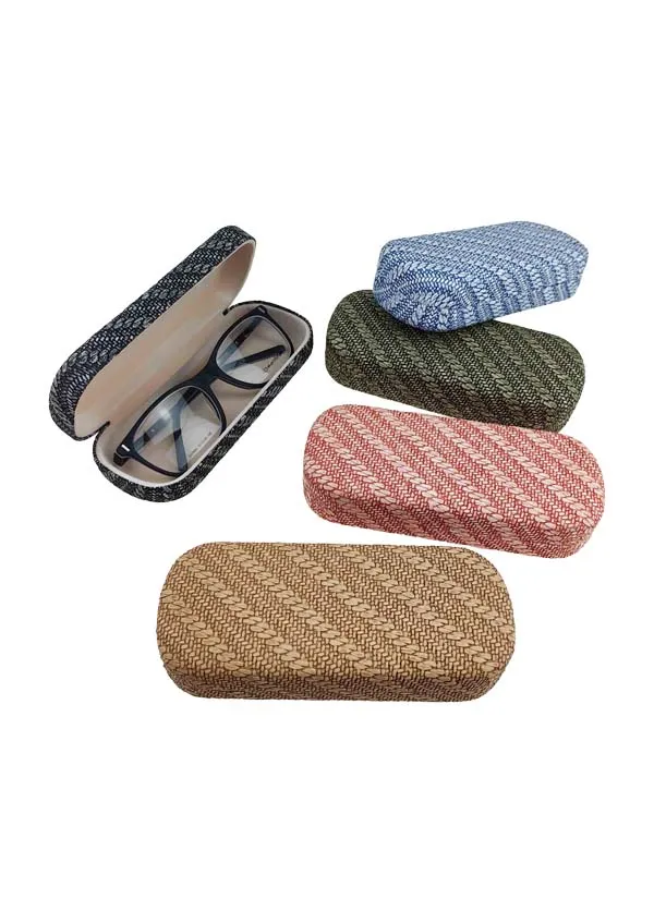Ouyuan GC0032 custodia occhiali rigida pelle blu 4 colori