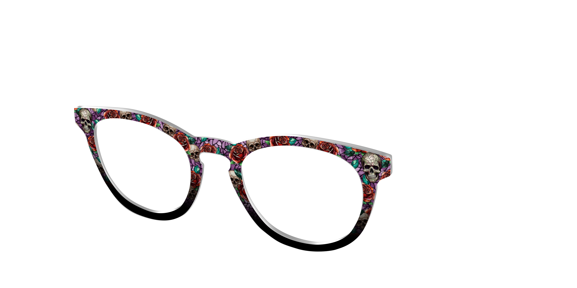 Pair Eyewear Skull Thorn Stained Glass cover occhiali nera