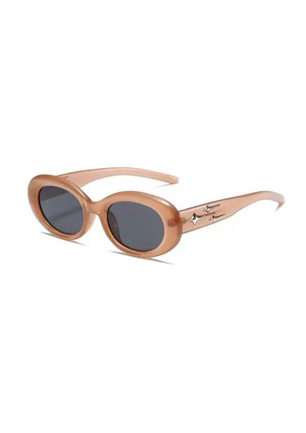 Ouyuan A8052 Occhiali Sole Donna Ovali Neri Stella