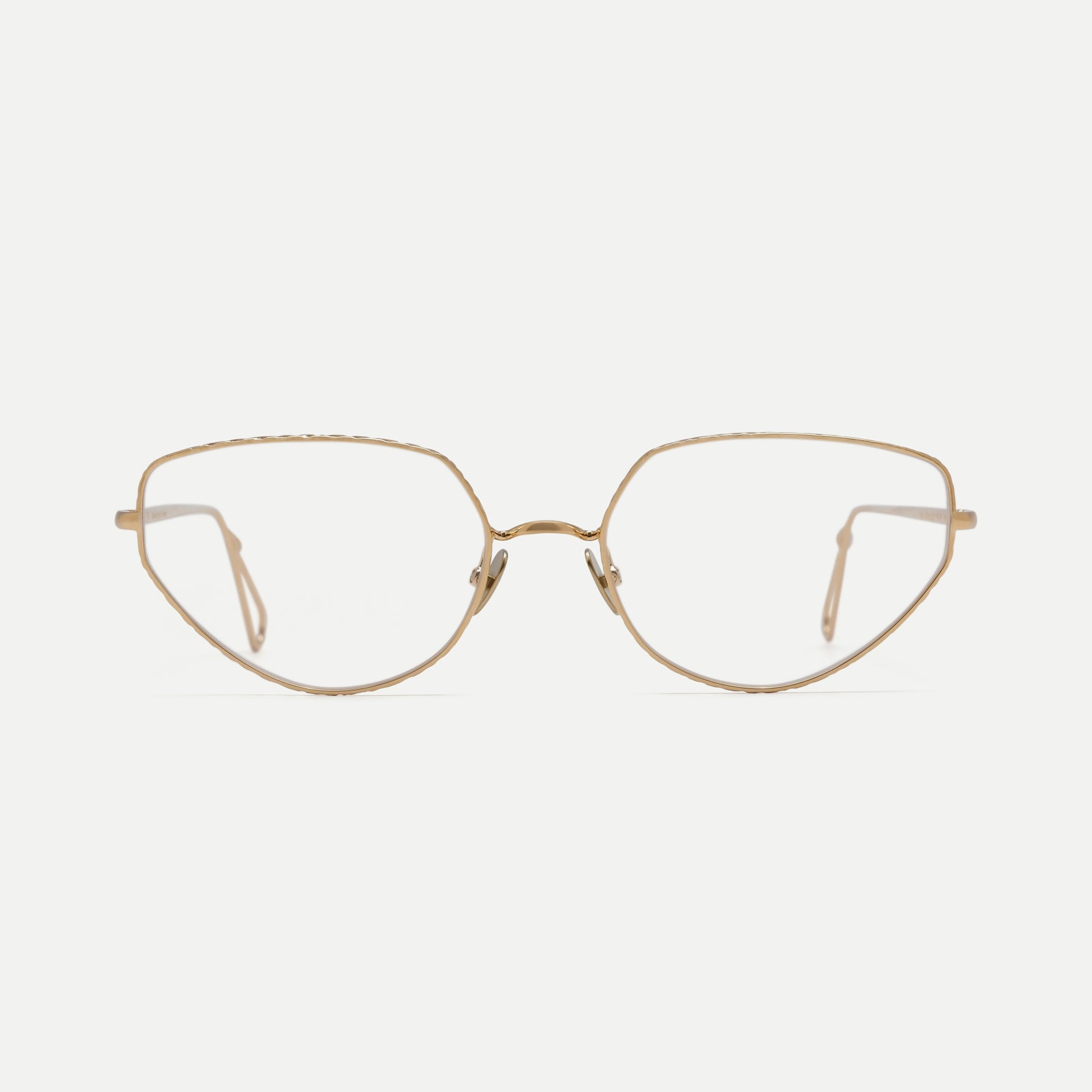 AHLEM Harpe occhiali da vista Champagne cat-eye metallo