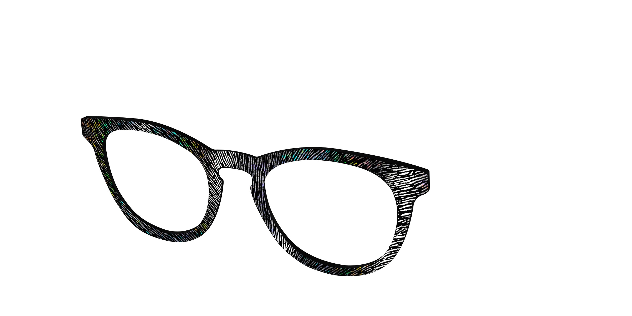 Pair Eyewear Design Tops Silver Holographic top occhiali 440