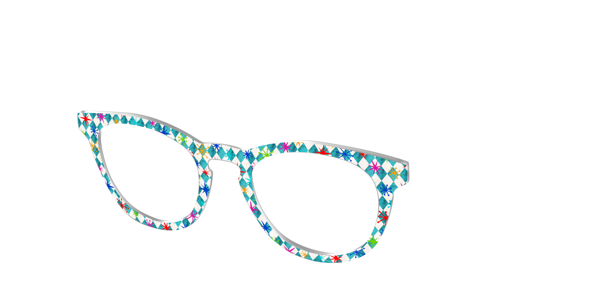 Pair Eyewear Design Tops Starburst Diamonds top per occhiali nero