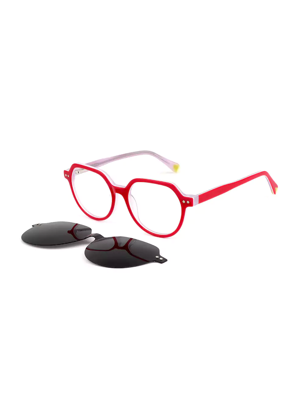Ouyuan Clip Ons 005611 clip-on bambini rosso nero polarizzate