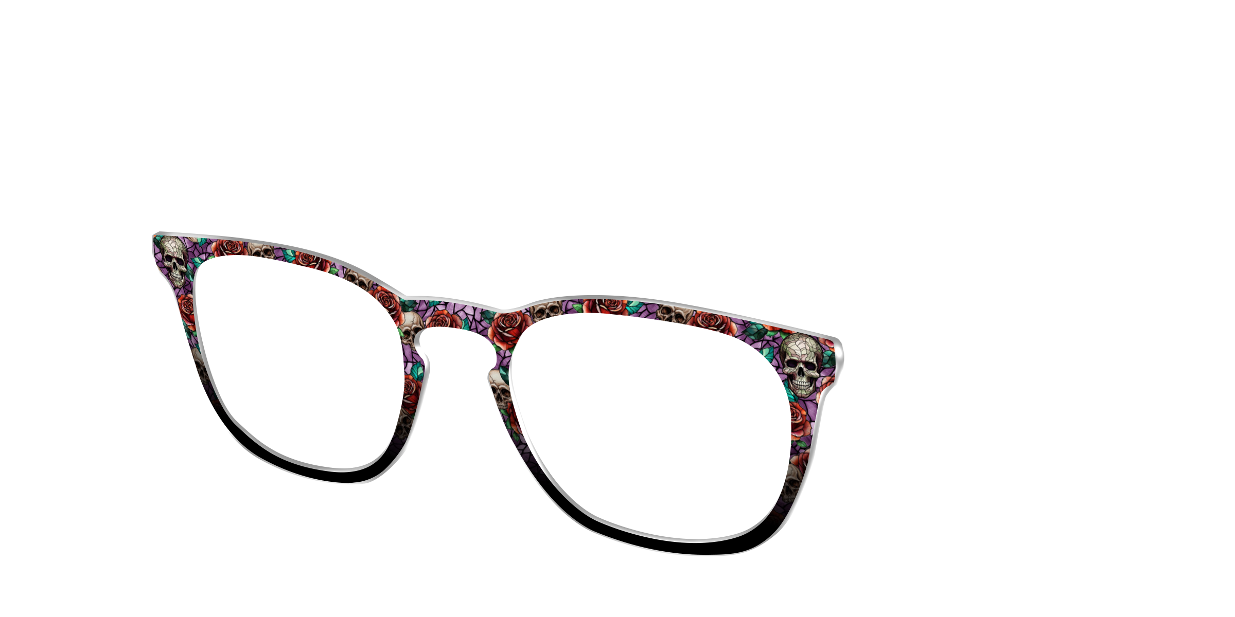 Pair Eyewear Skull Thorn Stained Glass cover occhiali nera