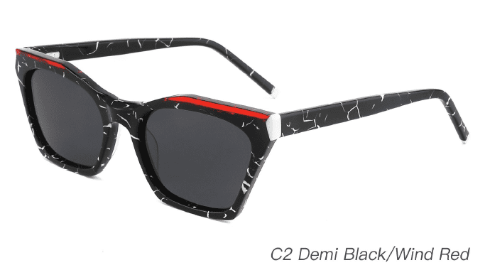 Ouyuan AS00011 occhiali da sole quadrati donna acetato colorati