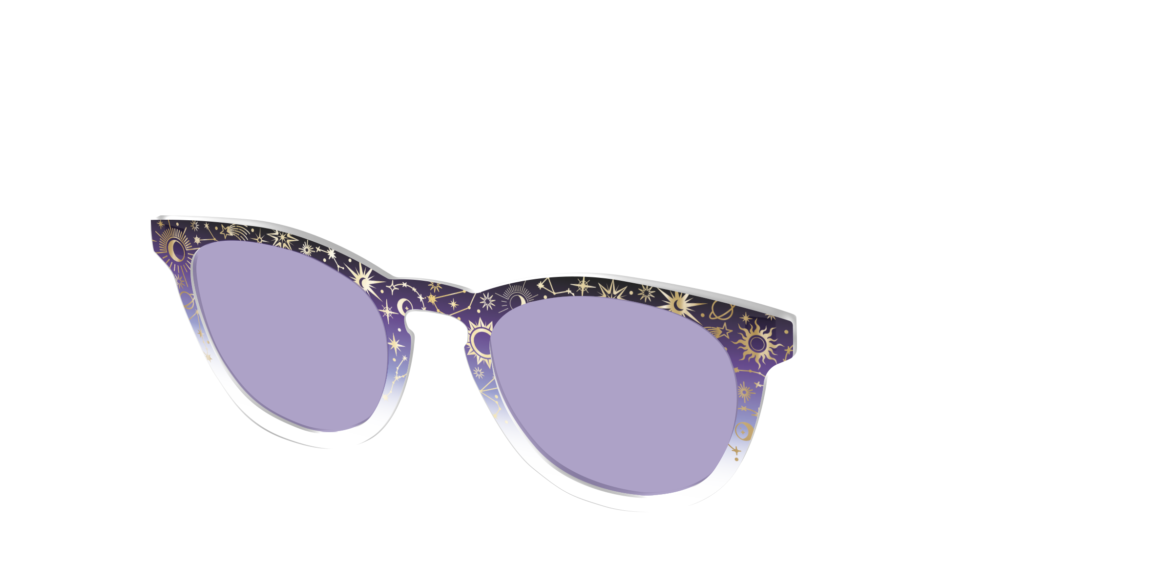 Pair Eyewear Design Tops Mythical Foil Charms cover occhiali viola
