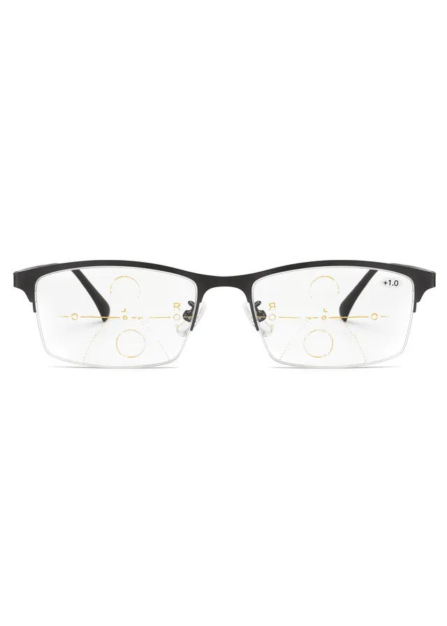 Ouyuan RG8202 Occhiali da Lettura Uomo Nero Mezza Montatura