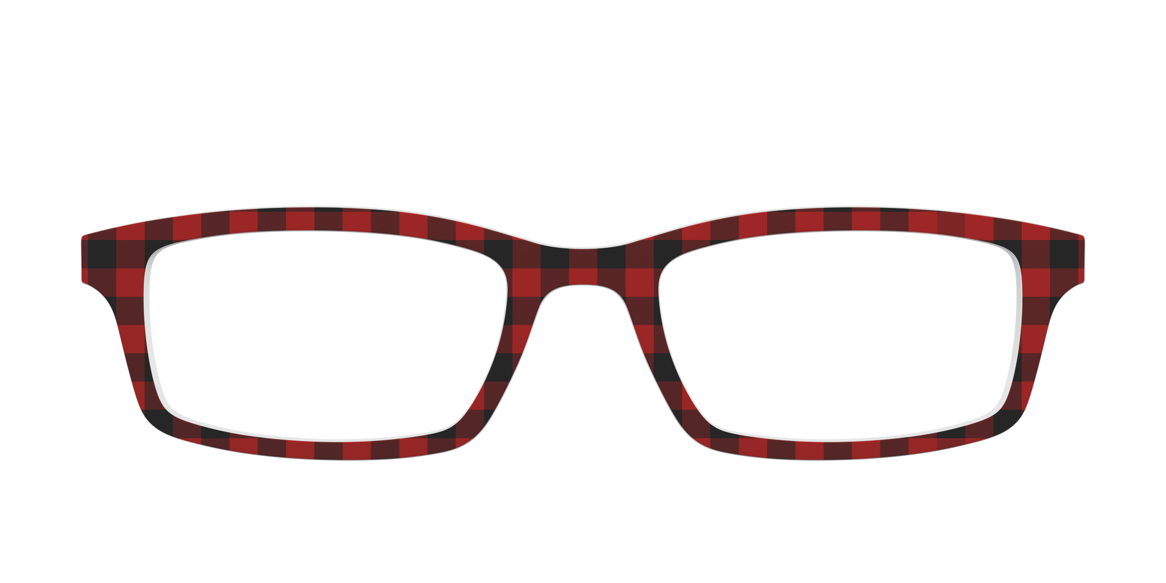 Pair Eyewear Solid Tops Buffalo Plaid Top Occhiali Rosso