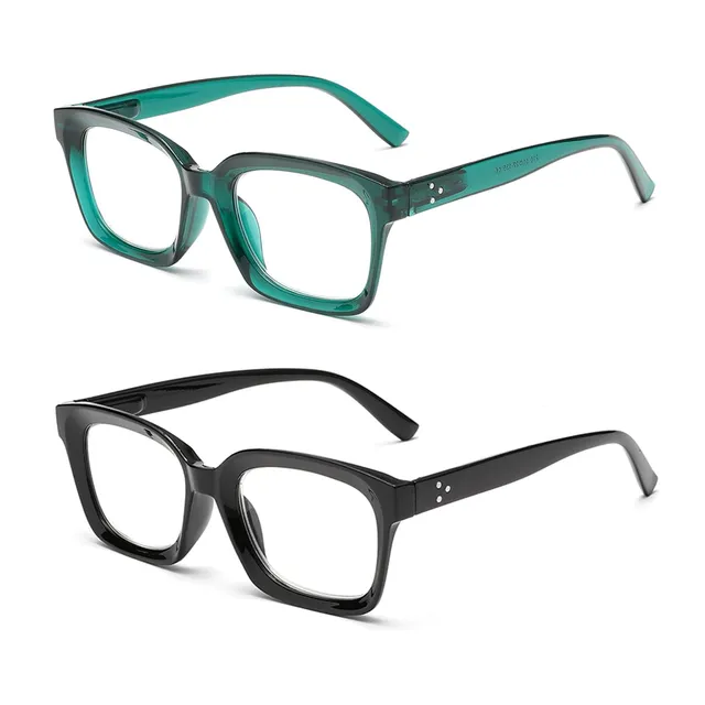 Hubeye Retro Oversized occhiali lettura +2.00 nero verde luce blu