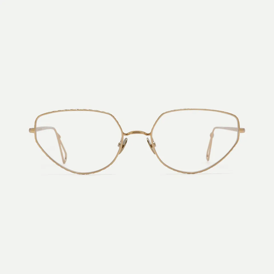AHLEM Harpe occhiali da vista Champagne cat-eye metallo