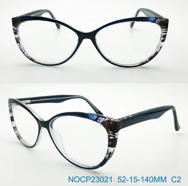 Ouyuan Glasses Frames NOCP23021 montatura vista cat-eye nera graffiti