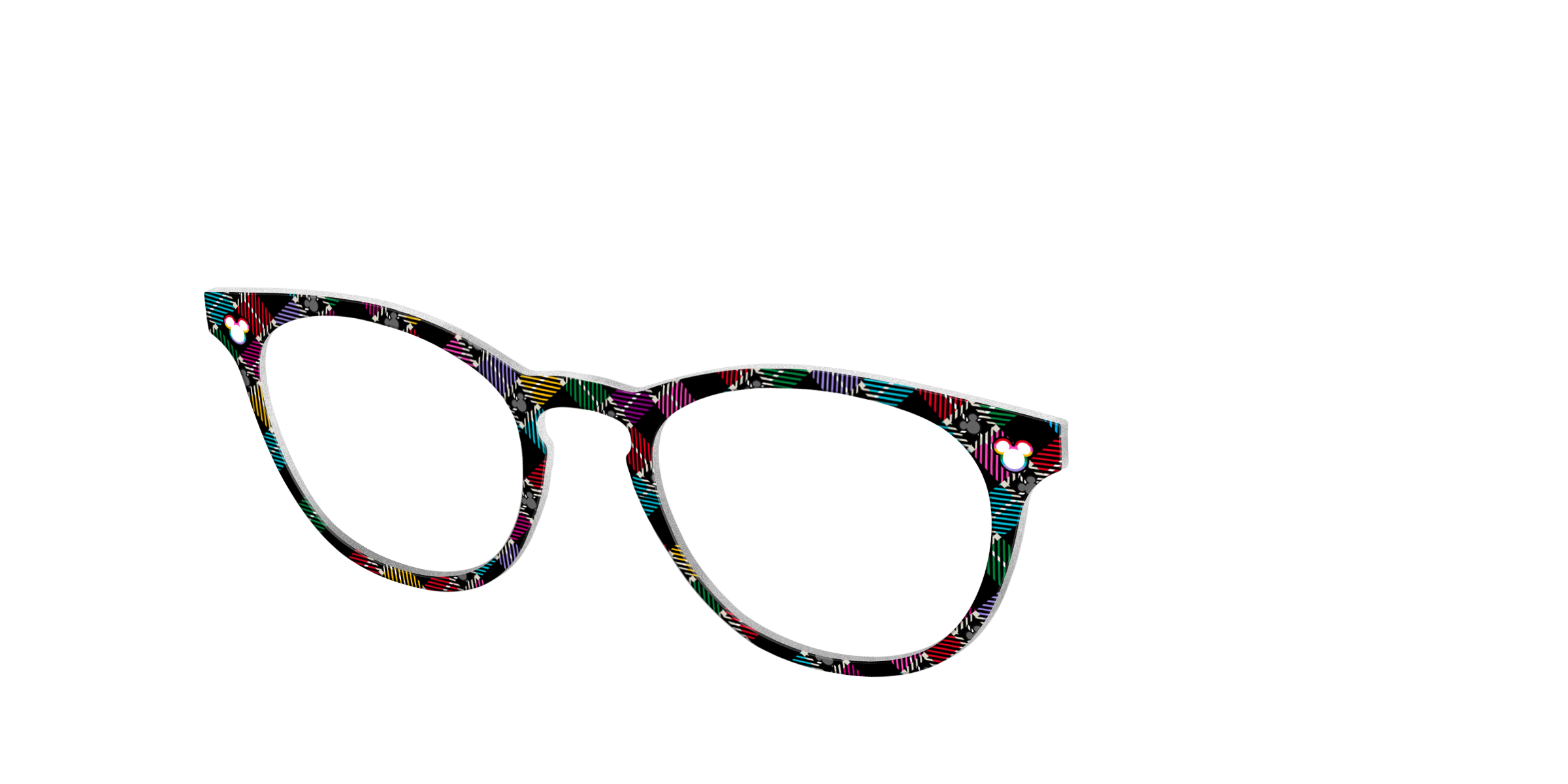 Pair Eyewear Collabs Mickey Plaid top occhiali scozzese DY17