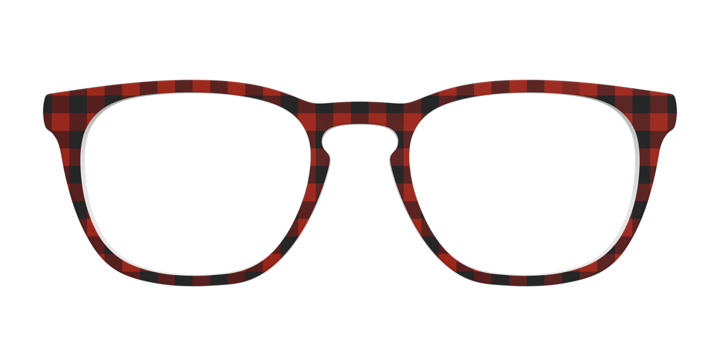 Pair Eyewear Solid Tops Buffalo Plaid Top Occhiali Rosso