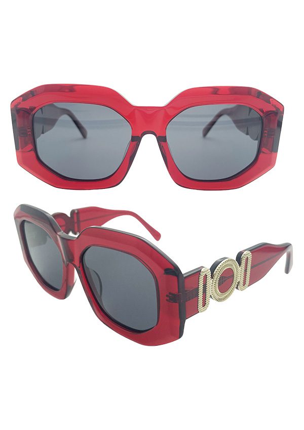 Ouyuan NSA24112 occhiali da sole donna acetato spesso nero