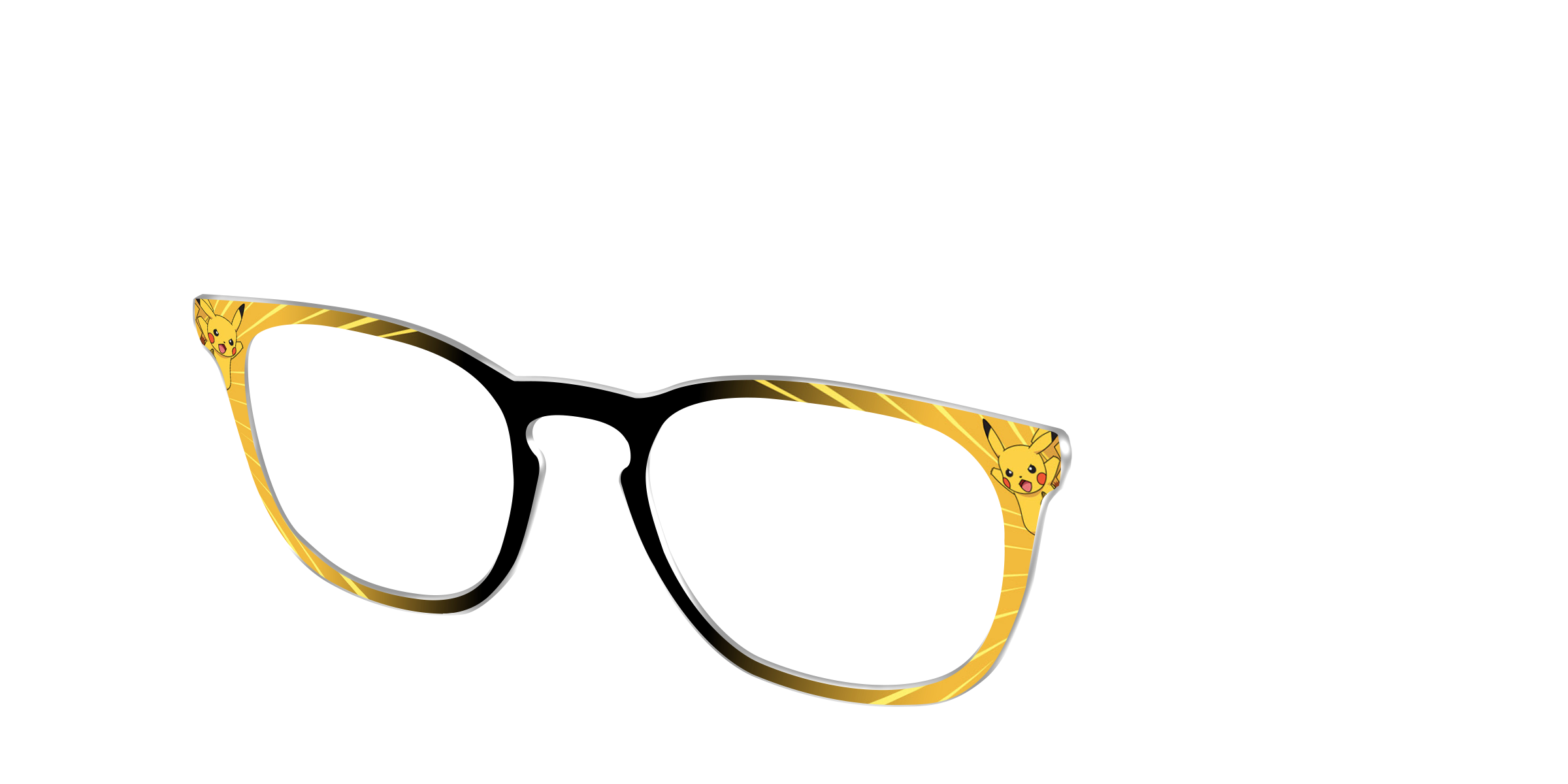 Pair Eyewear Collabs Pikachu Power top frame Cedro giallo