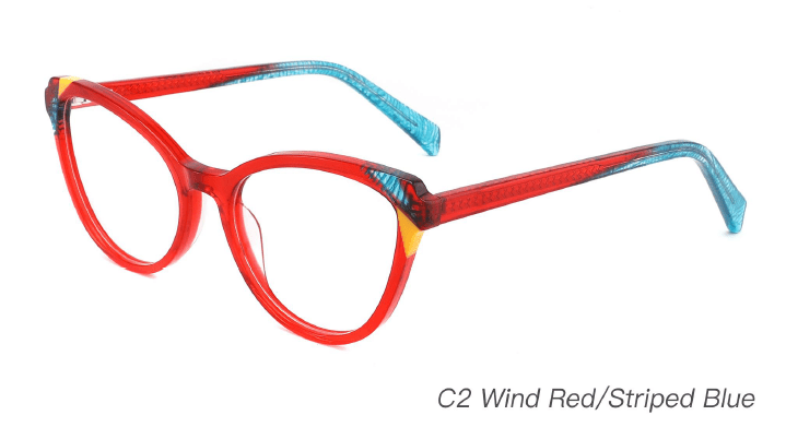 Ouyuan NOA23002 montatura occhiali cat eye acetato colorata