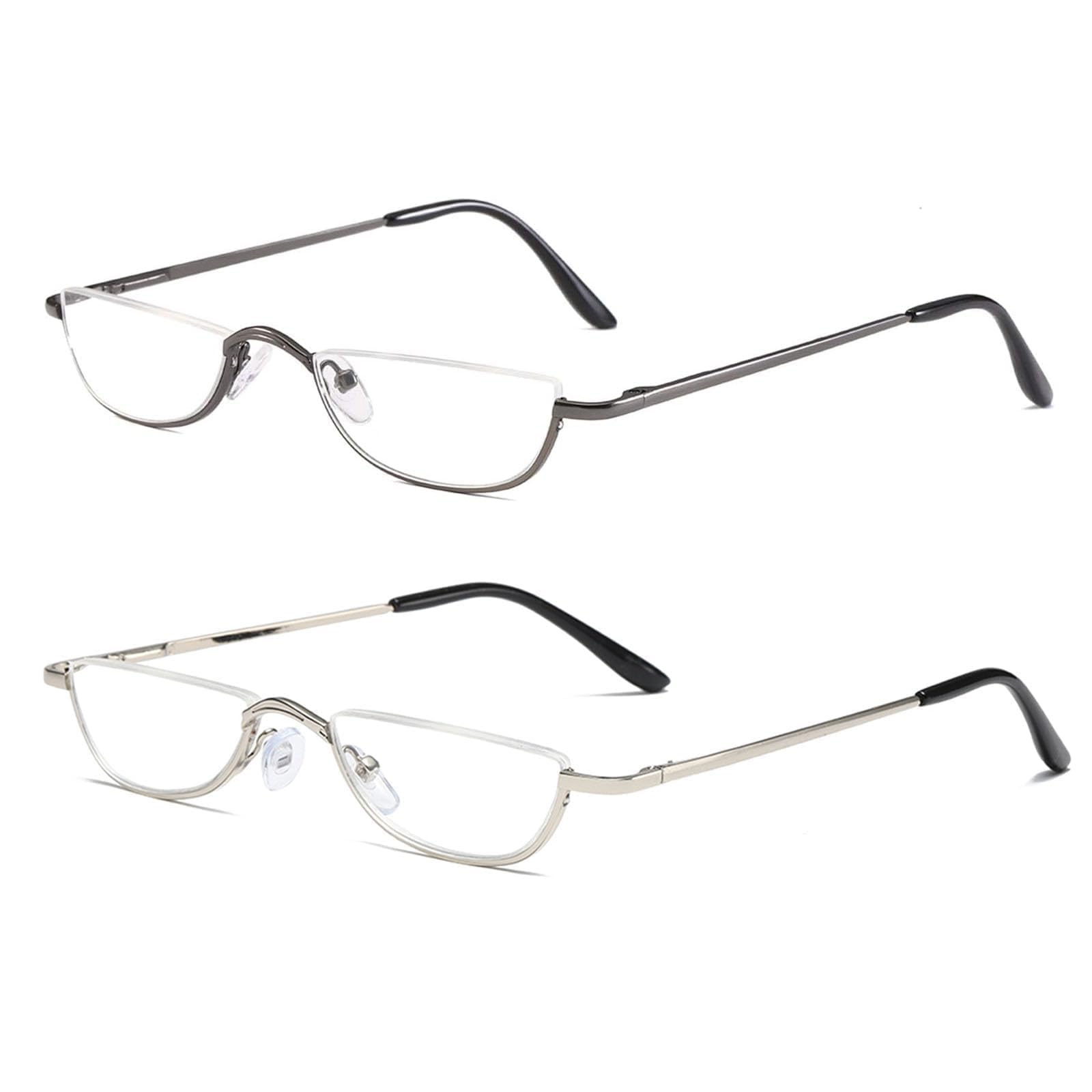 Hubeye Half Moon Reading Glasses mezzaluna 1.5 metallo 2 paia