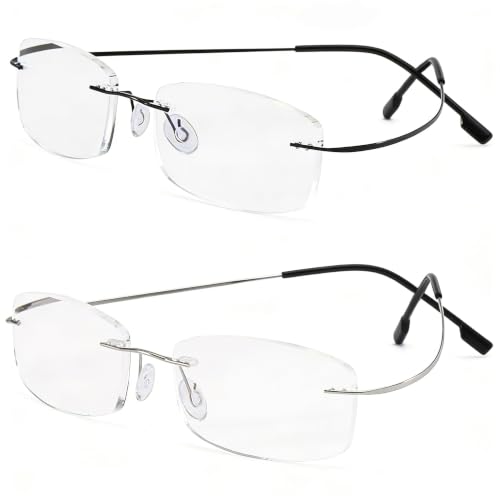Hubeye Frameless Occhiali da Lettura 2.0 Titanio Senza Montatura