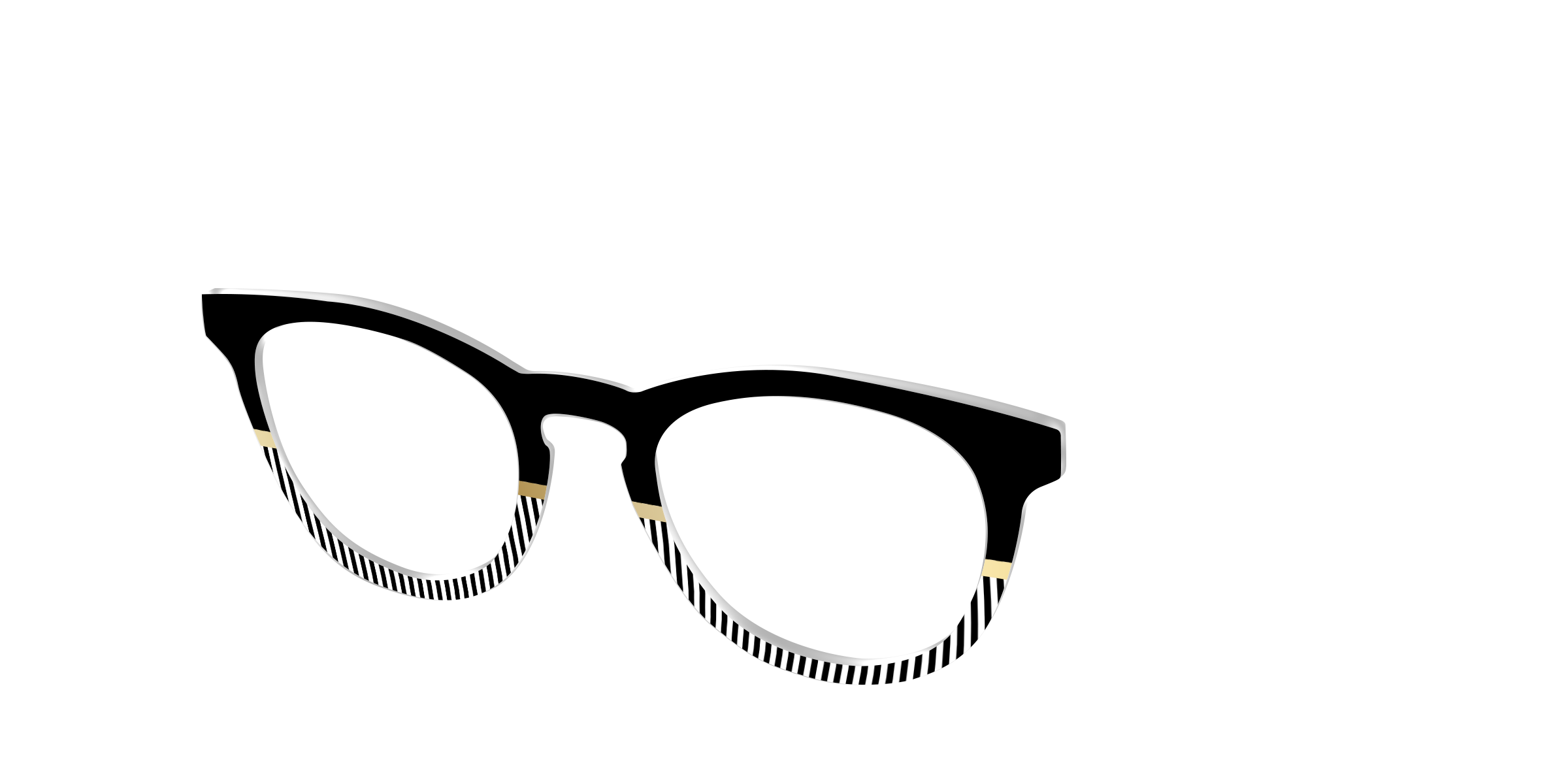 Pair Eyewear Design Tops Chic Stripes Crystal top per occhiali