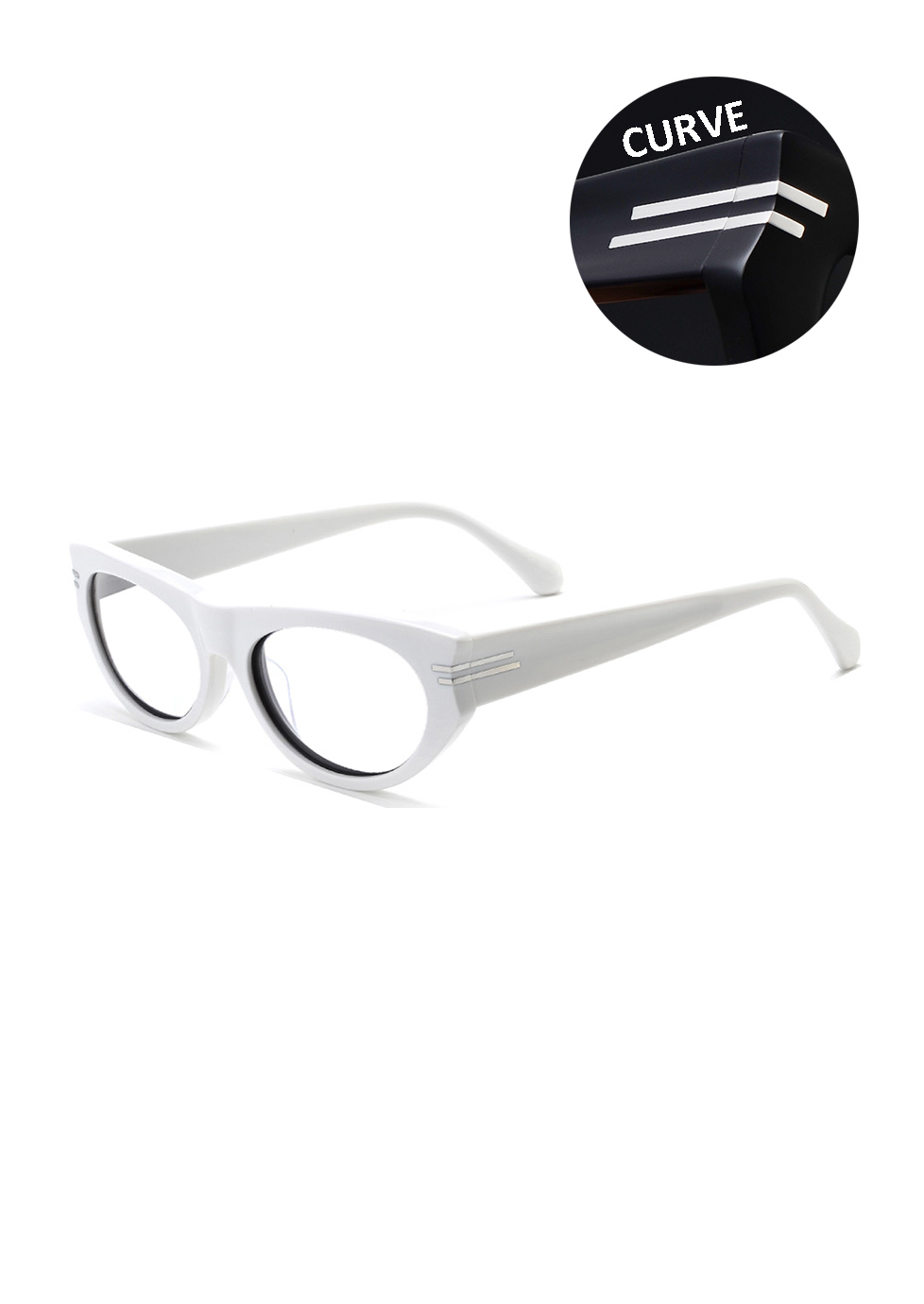 Ouyuan 006202 occhiali da vista cat-eye acetato tartarugati
