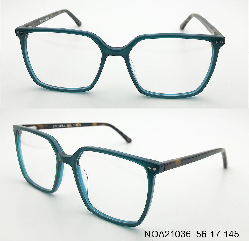 Ouyuan NOA21036 montatura occhiali acetato blu lago oversize