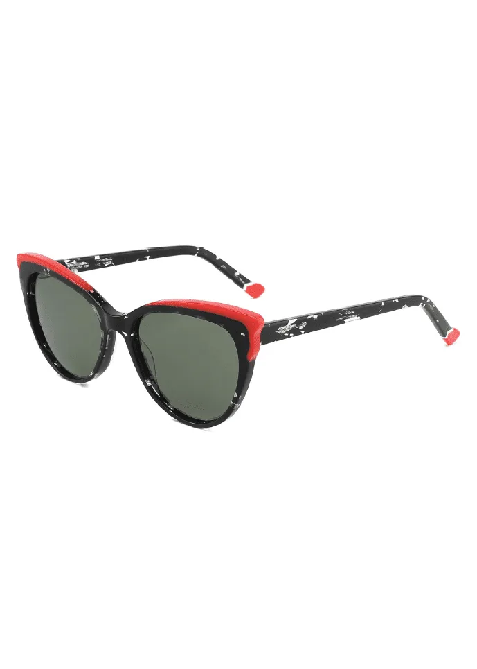 Ouyuan AS00005 occhiali da sole donna cat eye acetato colorato