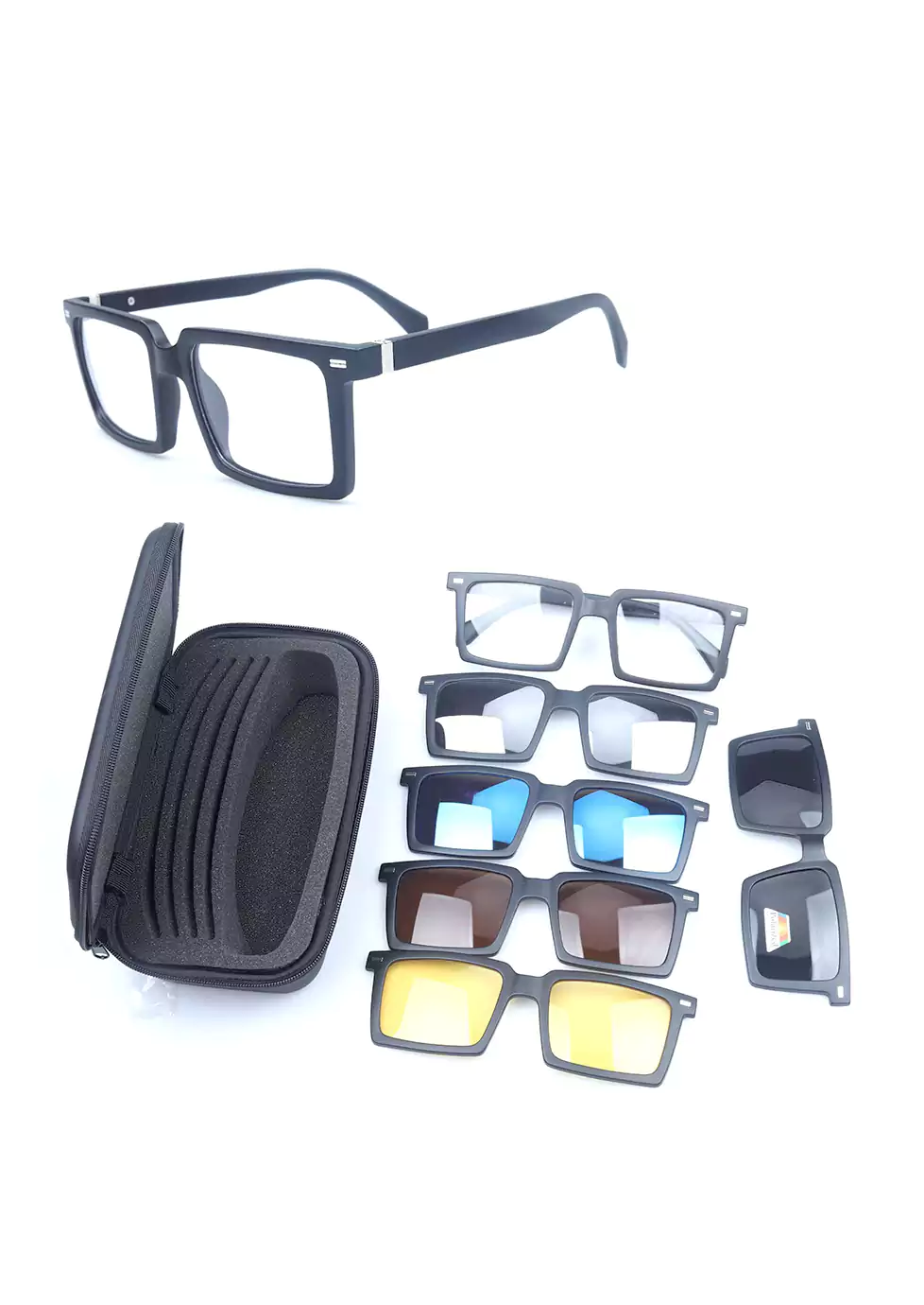 Ouyuan TR50063 set occhiali clip on con lenti polarizzate