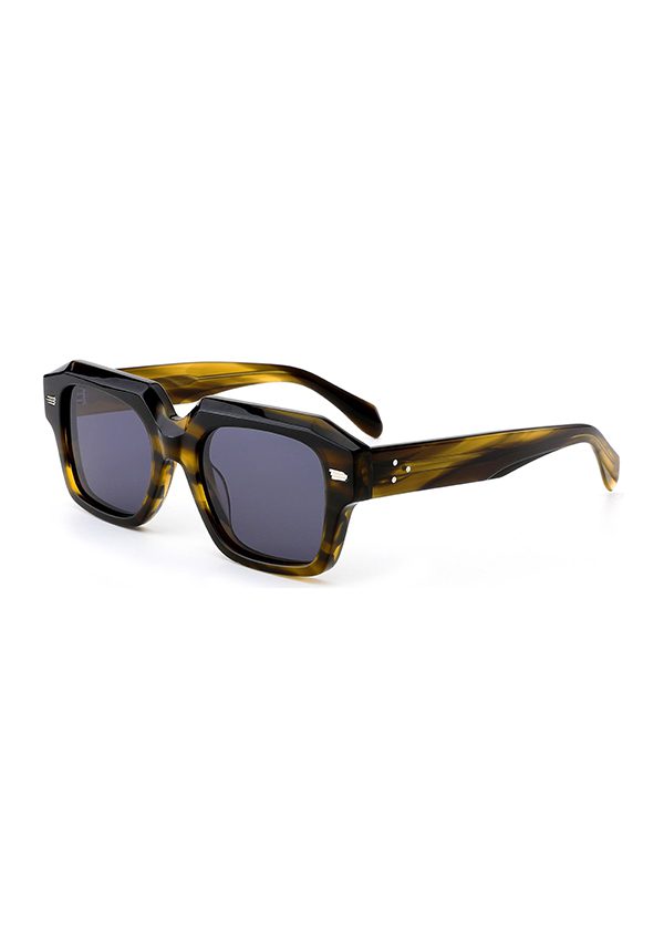 Ouyuan OYMB1487S Occhiali da Sole Nero Oro Quadrati