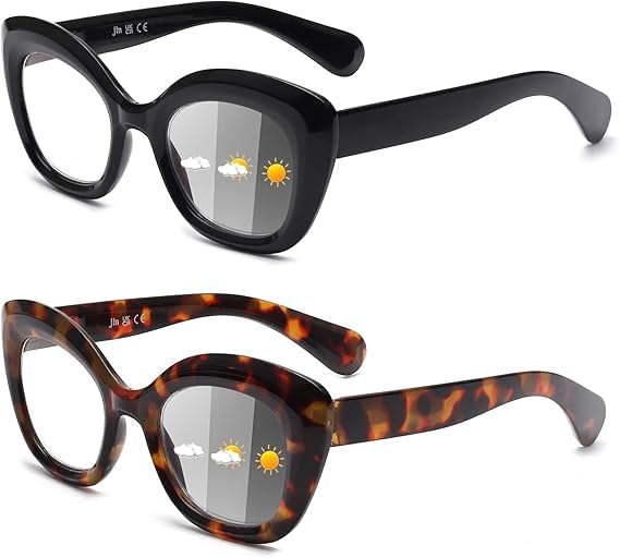 JM Occhiali da Lettura Blocco Luce Blu +2.5 Cat-Eye 2 Pezzi