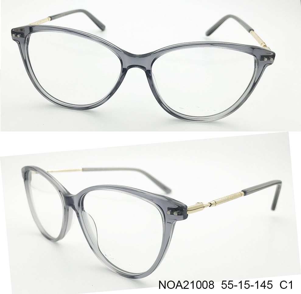 Ouyuan Glasses Frames NOA21008 C1 montatura grigio trasparente acetato