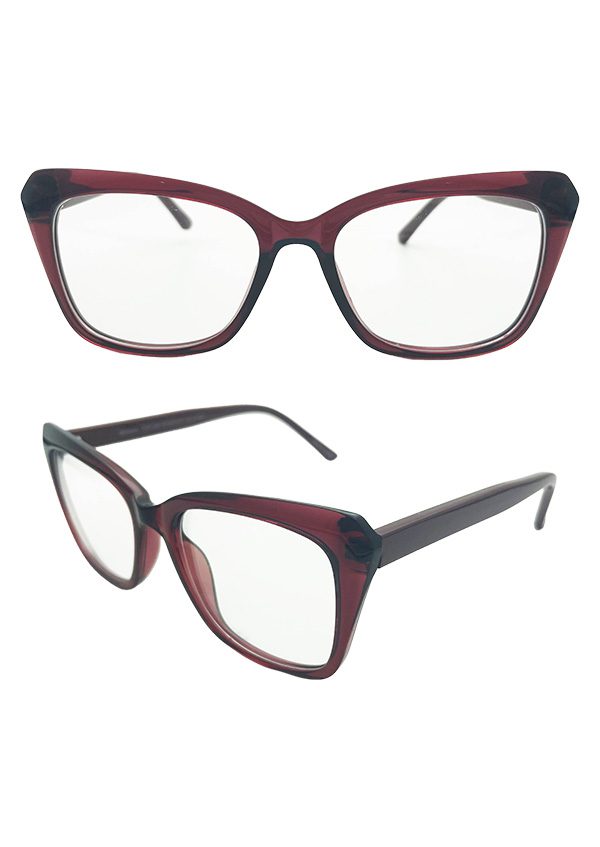 Ouyuan NOCP24028 montatura vista farfalla acetato bordeaux 52-17