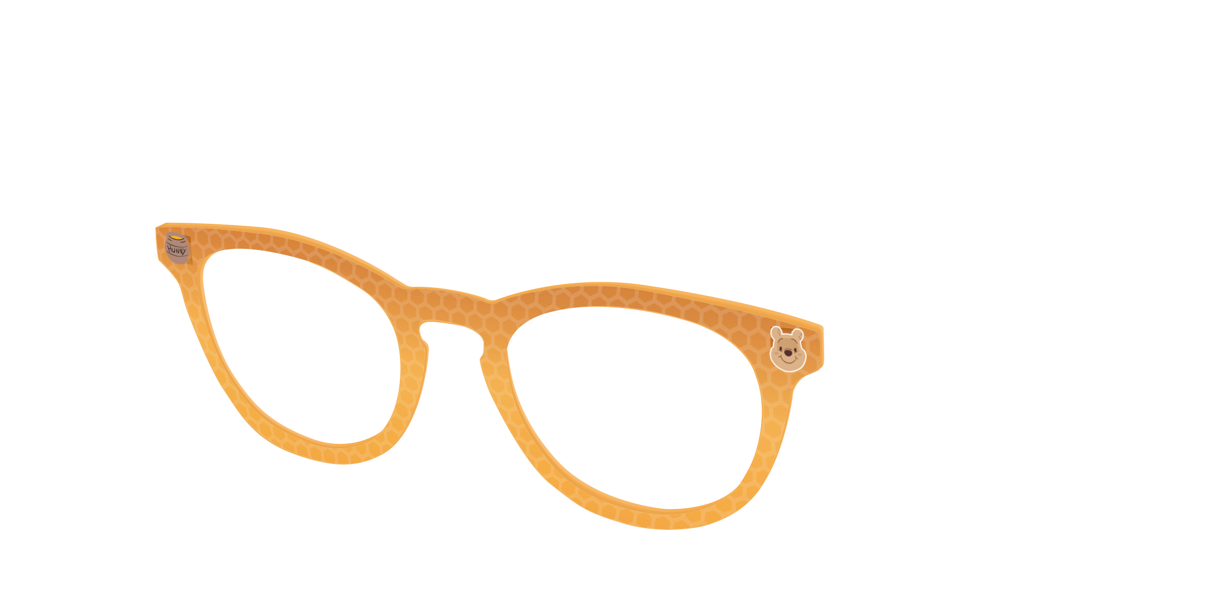 Pair Eyewear Collabs Hunny Crystal Honeycomb top giallo