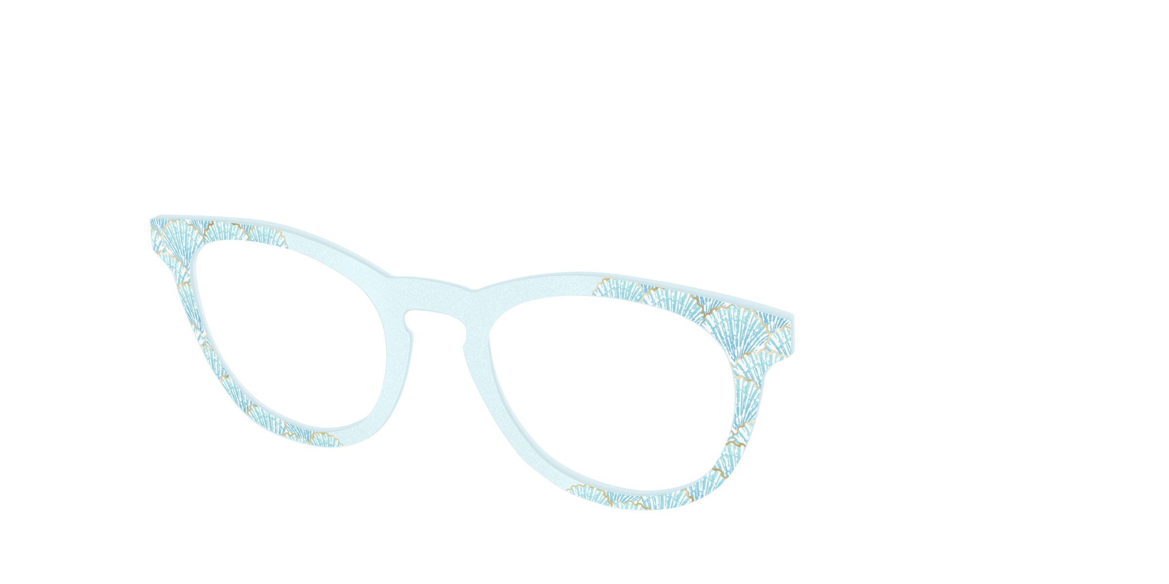 Pair Eyewear Design Tops Aquamarine Shells top frame oro