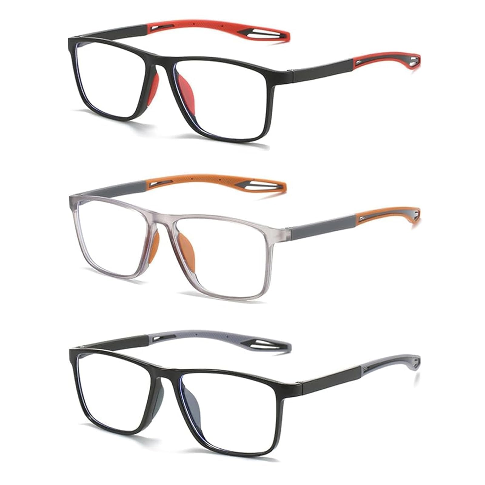 Hubeye TR90 Sports Occhiali Lettura 2,0 Quadrati 3 Paia Anti Blu