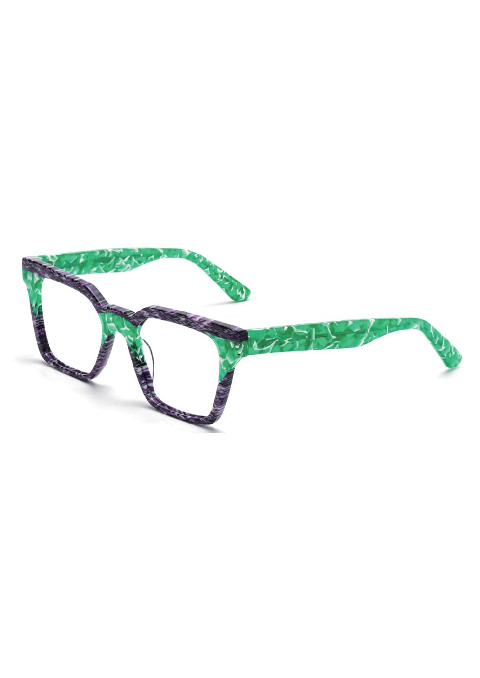 Ouyuan 503214 montatura occhiali quadrata bio-acetato multicolore