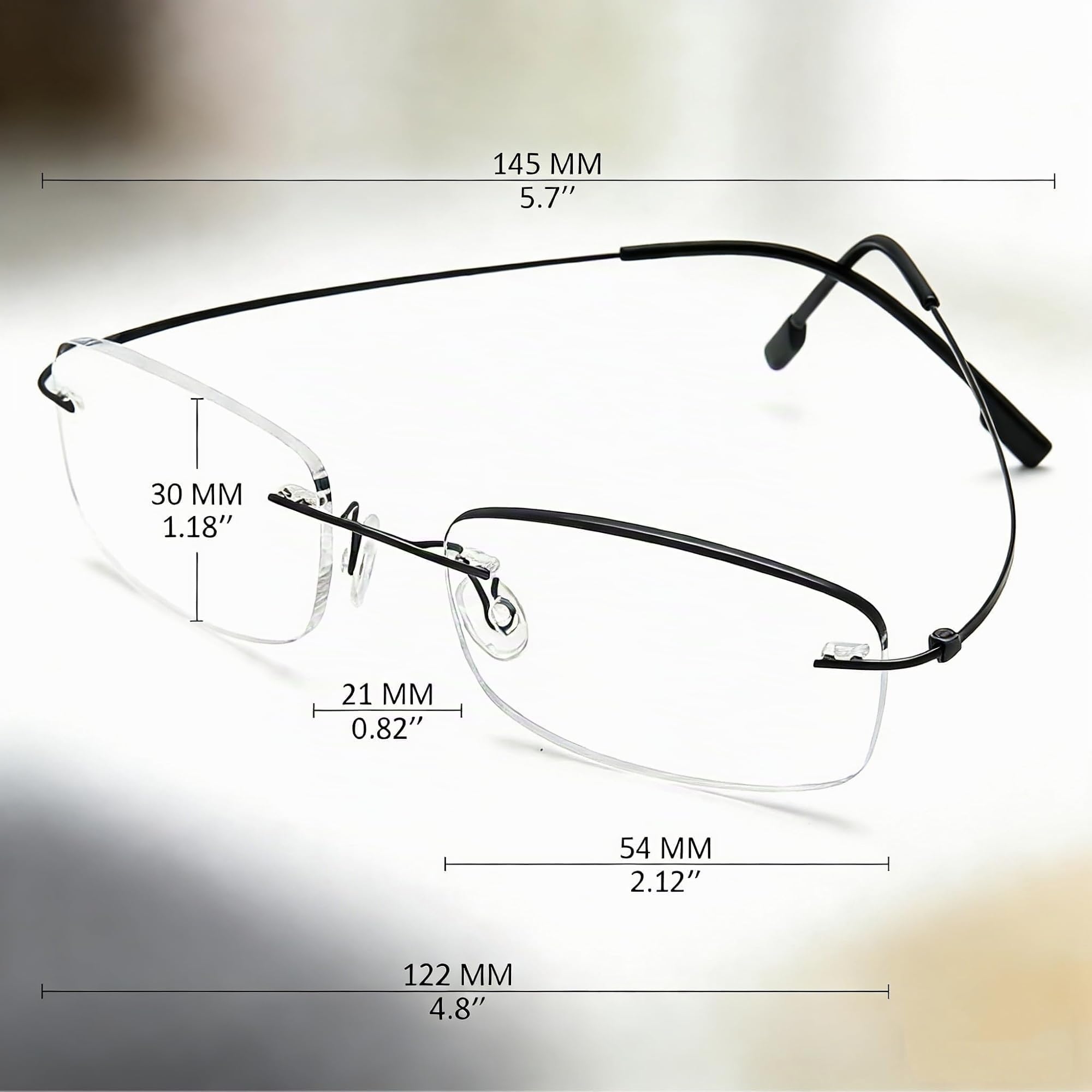 Hubeye Frameless Occhiali da Lettura 2.0 Titanio Senza Montatura