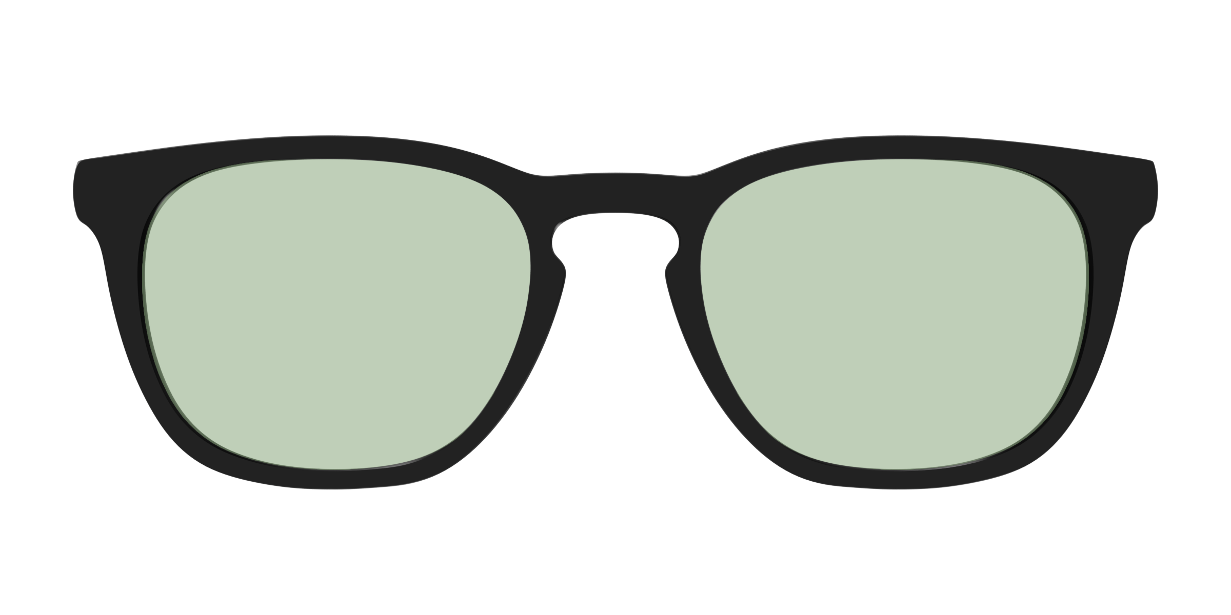 Pair Eyewear Design Tops Black Sage Green top nero lente verde