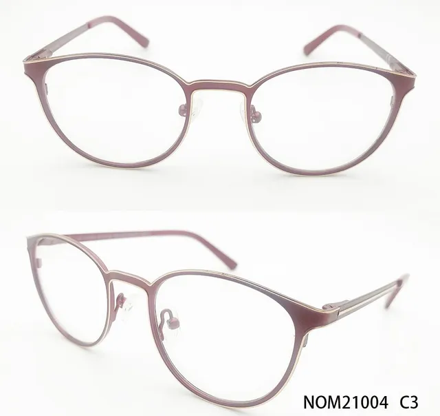 Ouyuan Glasses Frames NOM21004 montatura occhiali acciaio marrone oro