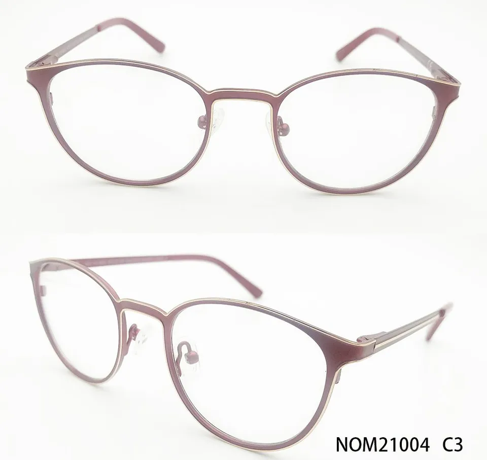 Ouyuan Glasses Frames NOM21004 montatura occhiali acciaio marrone oro
