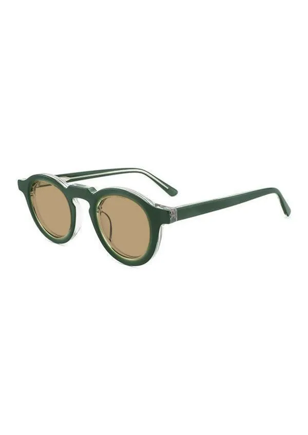 Ouyuan EM23107 occhiali da sole rotondi acetato neri