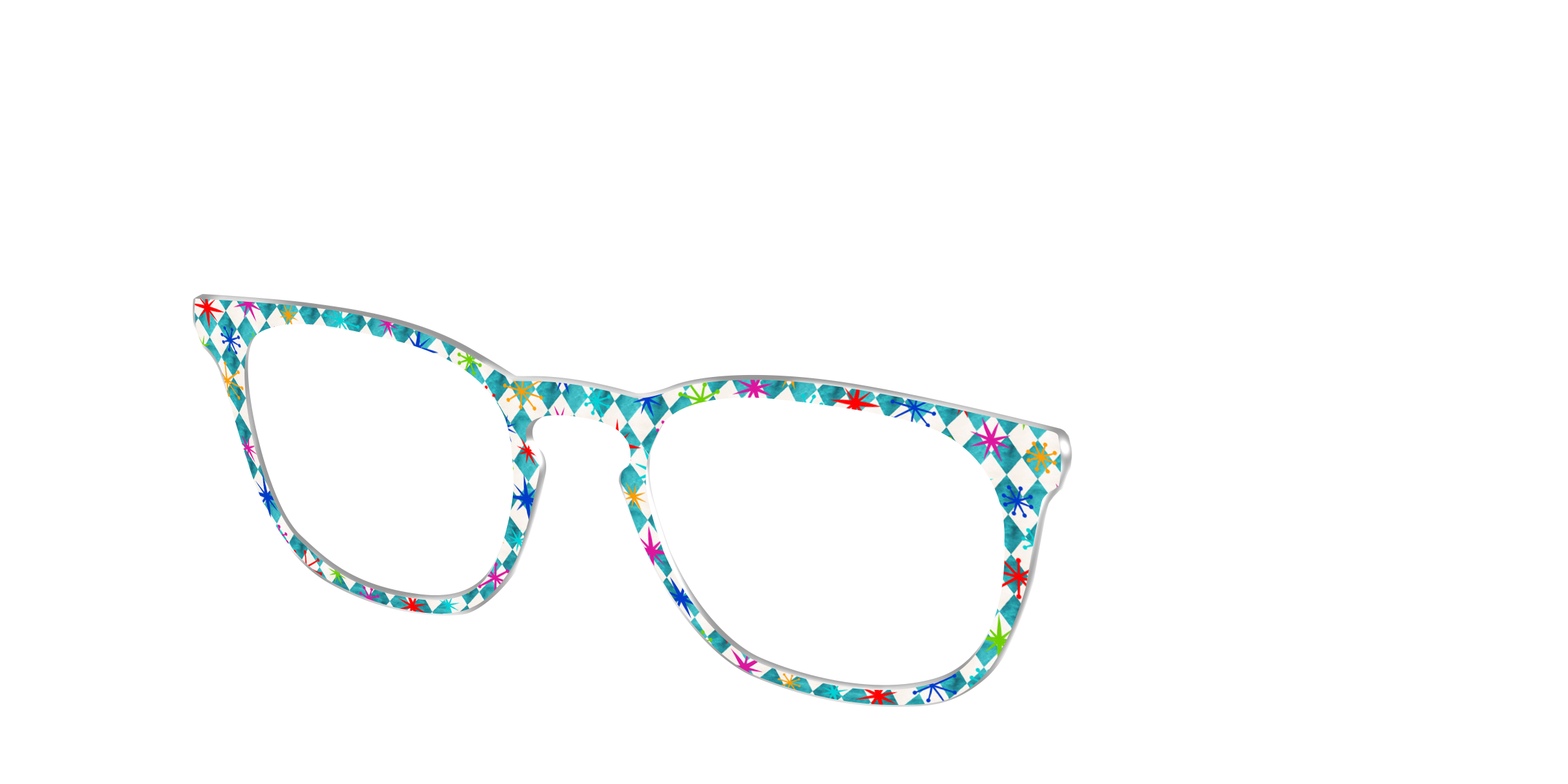 Pair Eyewear Design Tops Starburst Diamonds top per occhiali nero